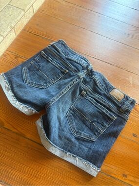 American Eagle Dark Wash Denim Shorts - Blue
